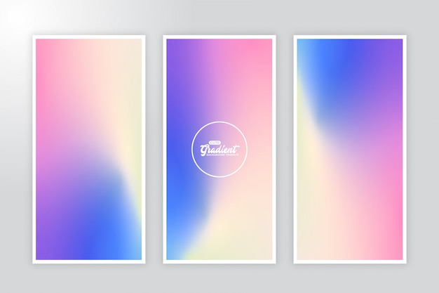 Cute Banner Gradient Background Template Set