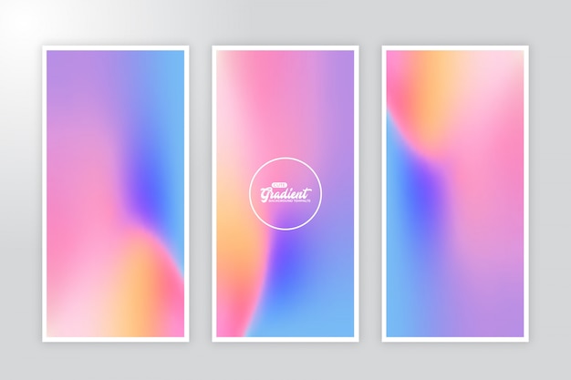 Cute Banner Gradient Background Template Set