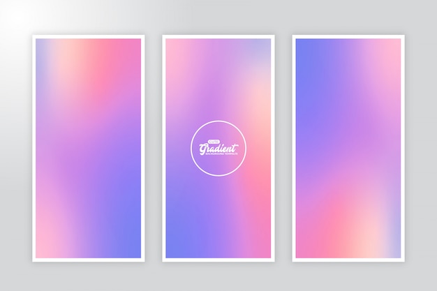 Cute Banner Gradient Background Template Set