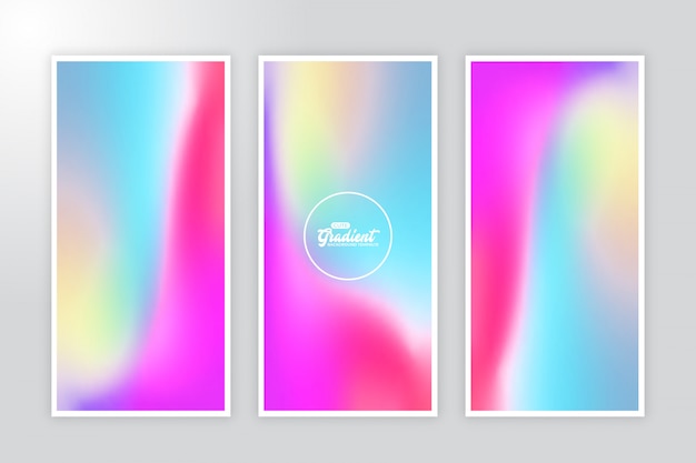 Cute Banner Gradient Background Template Set