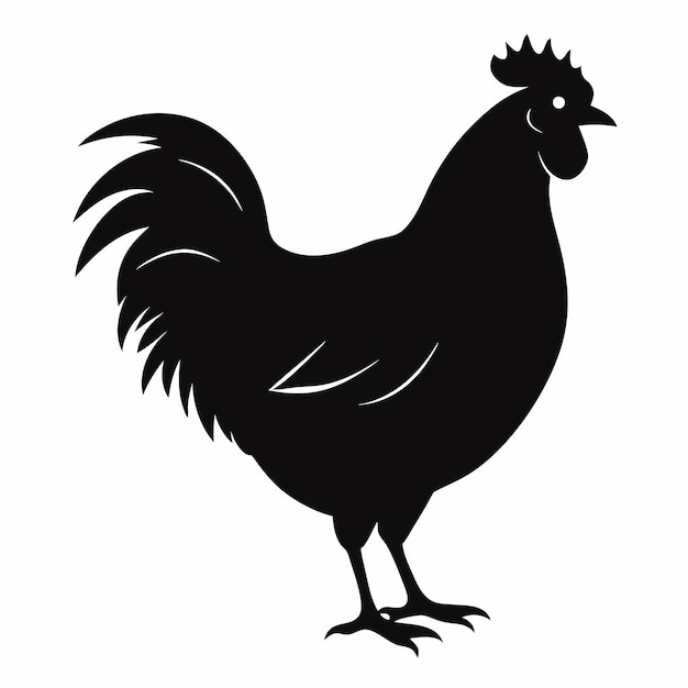 Vector cute bantam chicken silhouette