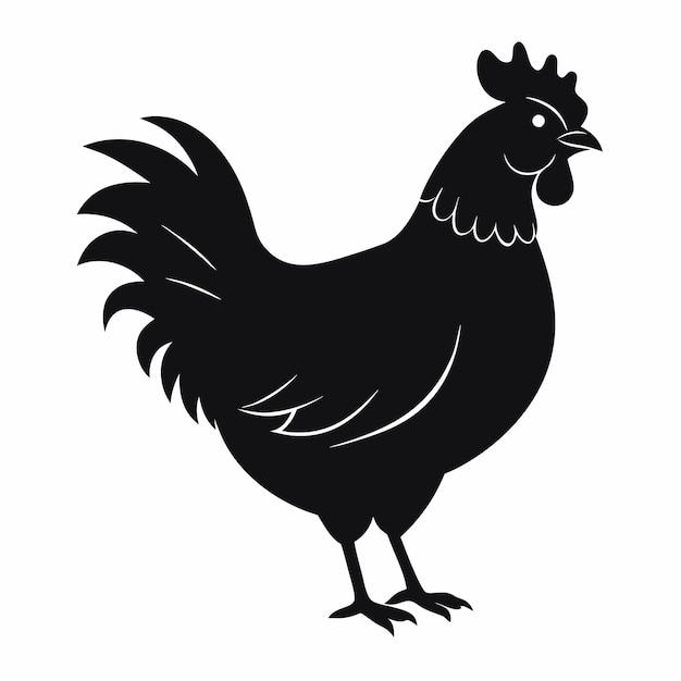 Cute Bantam Chicken Silhouette