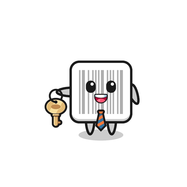 Cute barcode as a real estate agent mascot