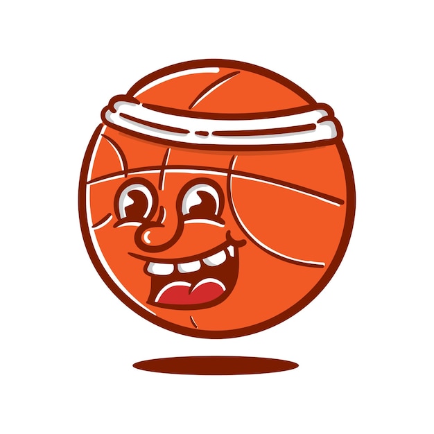 cute basketball cartoon illustration good for t-shirt and sticker design