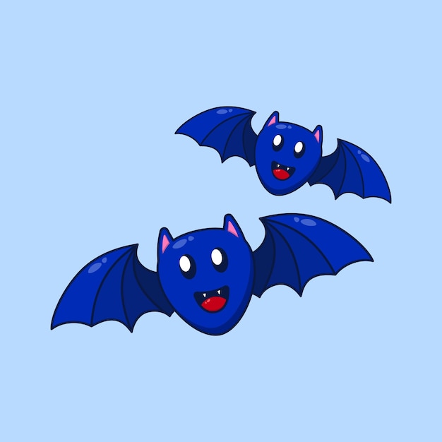 Cute bat cartoon vector illustration