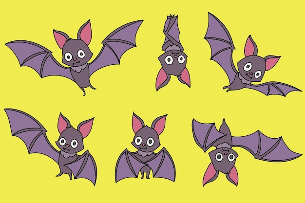 Cute bat character cartoon style