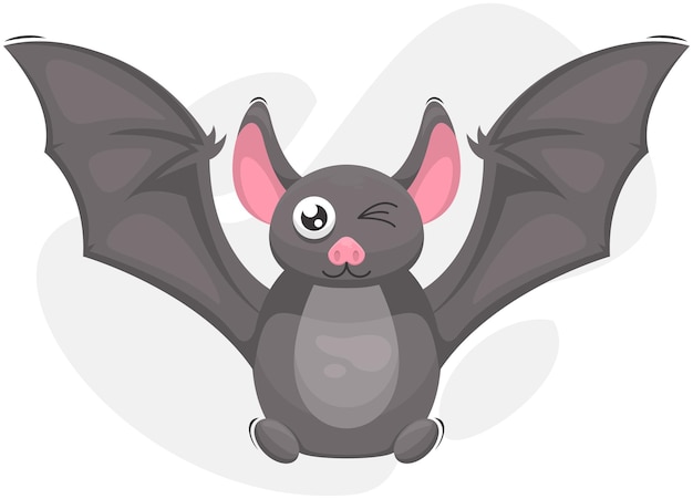 cute bat illustrationlogo design