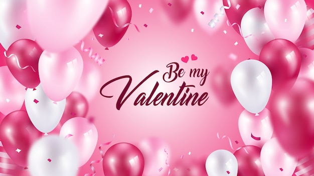 Cute Be My Valentine Balloon Greeting card