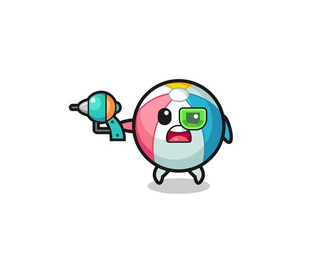 Cute beach ball holding a future gun