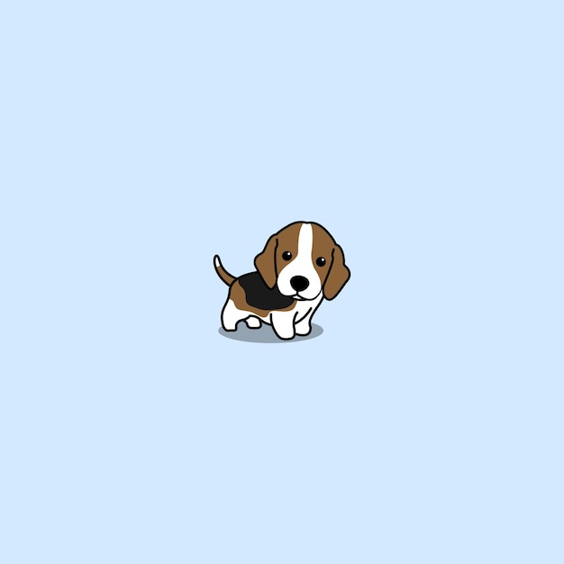 Cute beagle puppy cartoon, vector illustration