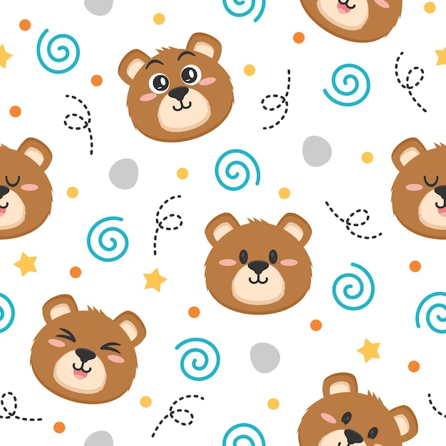 Cute bear art pattern illustrations