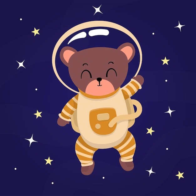 cute bear astronaut