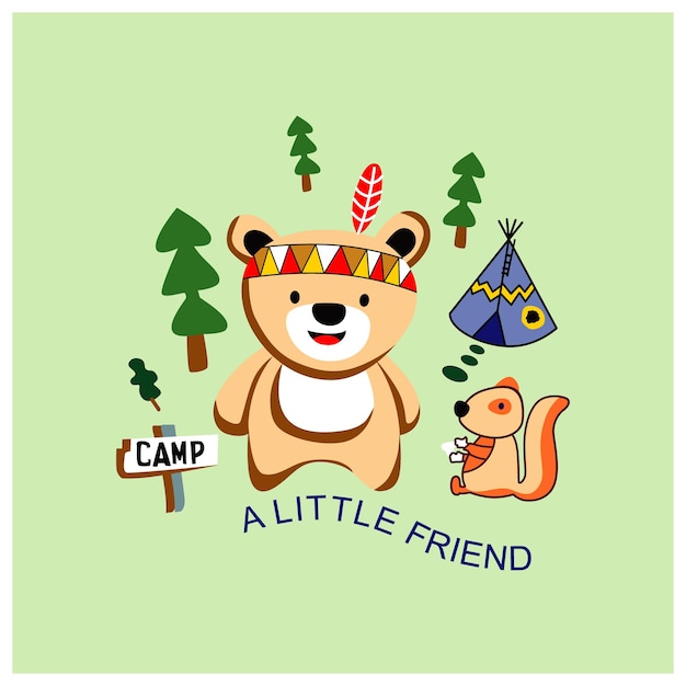 cute bear cartoon vector illustration