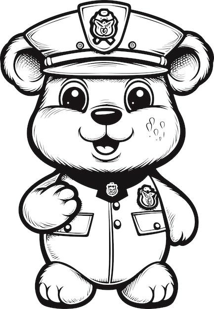 A cute bear Colouring Pages for kids vector illustration