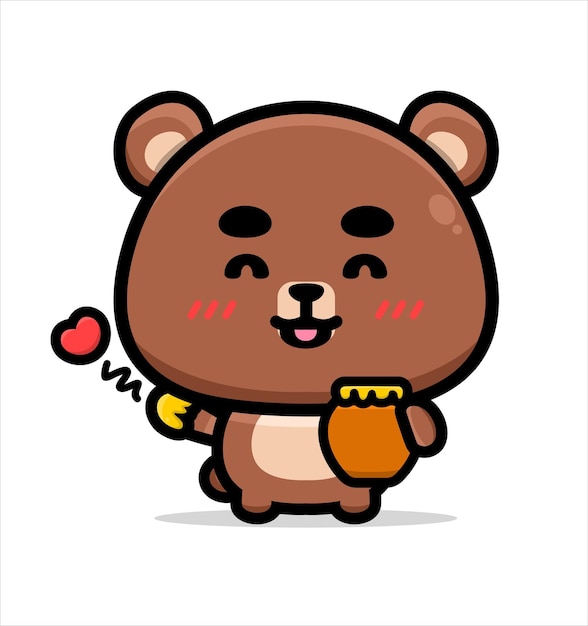 cute bear eat honey