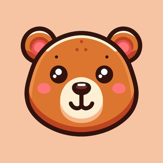 Cute bear Face cartoon vector