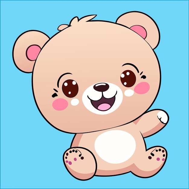 Cute bear panda hand drawn cartoon sticker icon concept isolated illustration