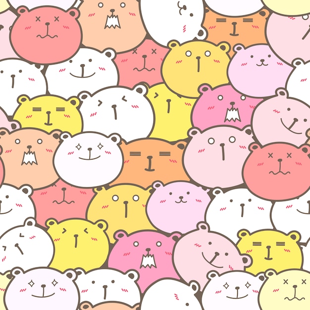 Cute bear seamless pattern b