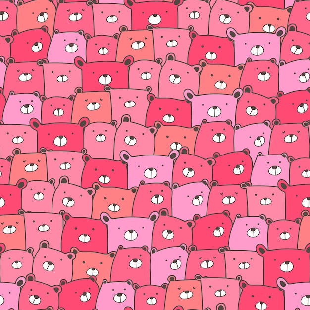 Cute bear seamless pattern