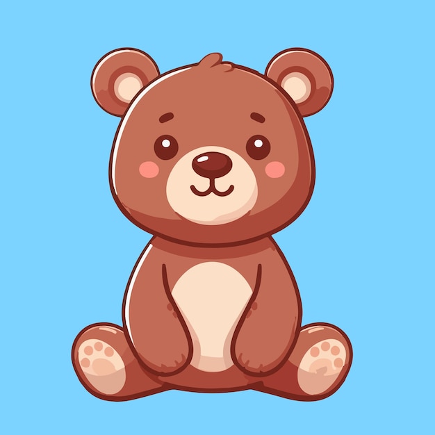 Cute bear sitting cartoon vector