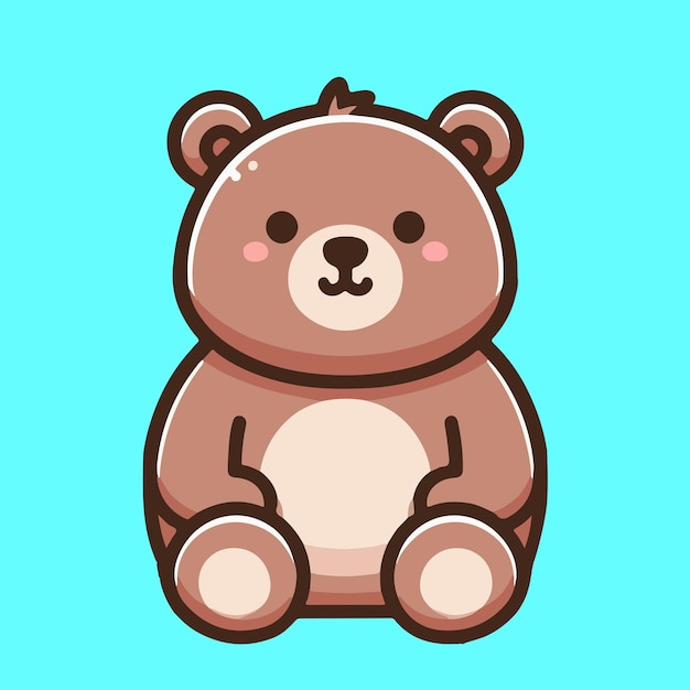 Cute bear sitting cartoon vector