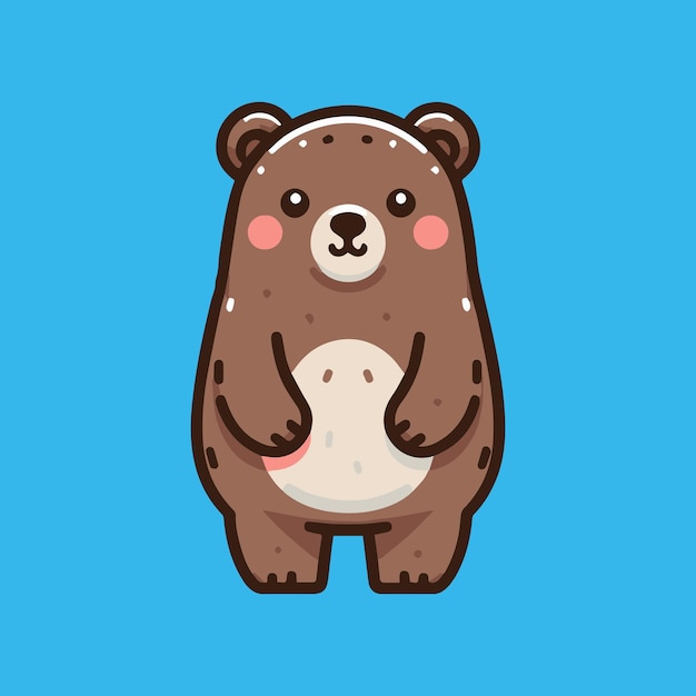 Cute bear sitting cartoon vector