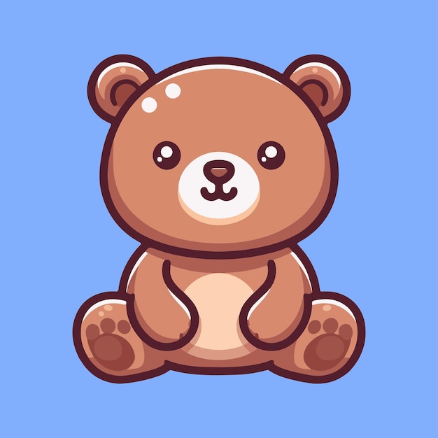 Cute bear sitting cartoon vector