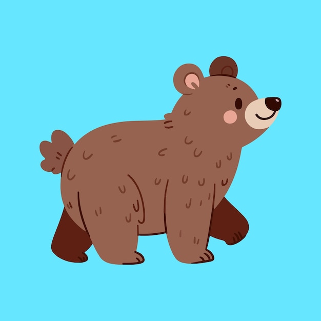 Cute bear sitting cartoon vector