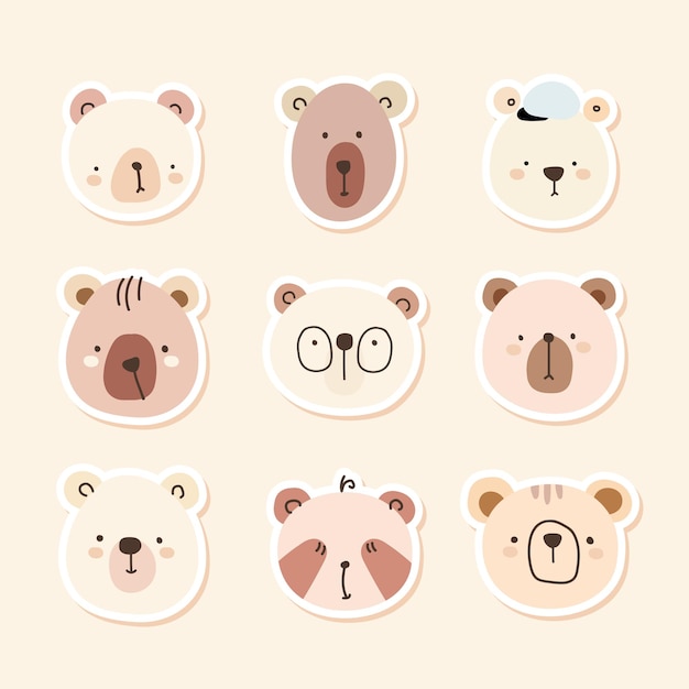 Cute Bear Sticker Collection