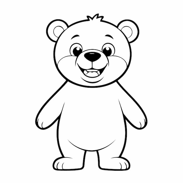 Cute Bear for toddlers colouring page