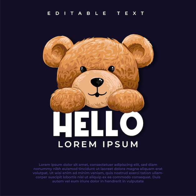 cute bear toy with text illustration