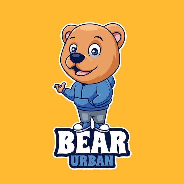 Cute Bear Urban Creative Cartoon Mascot Logo Character