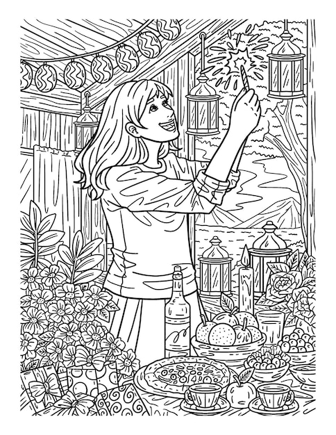 A cute and beautiful coloring page of a Child holding sparkler Provides hours of coloring fun for adults