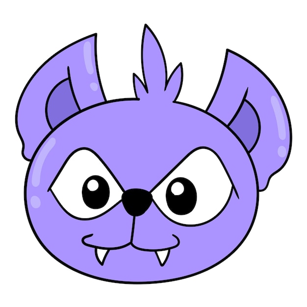 Cute and beautiful purple koala head, vector illustration carton emoticon. doodle icon drawing