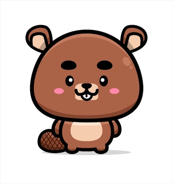 cute beaver mascot design