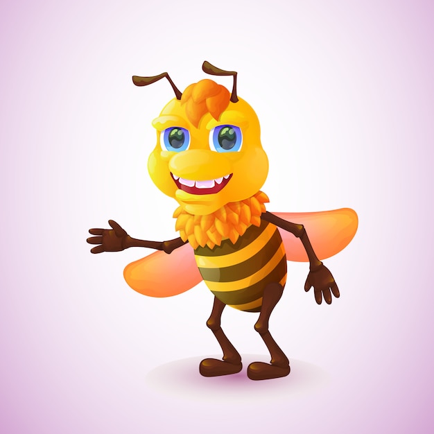 cute bee in cartoon style