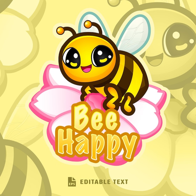 Cute Bee Logo Character