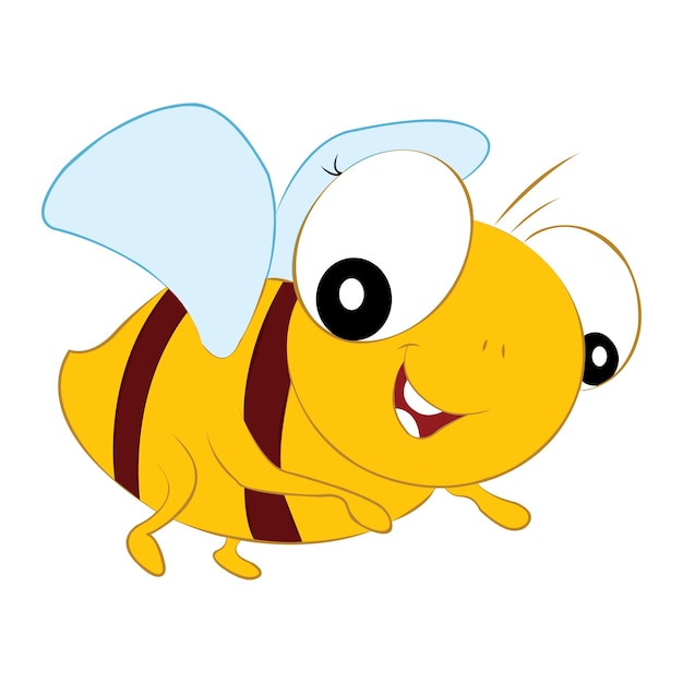 A cute bee smiling and looking