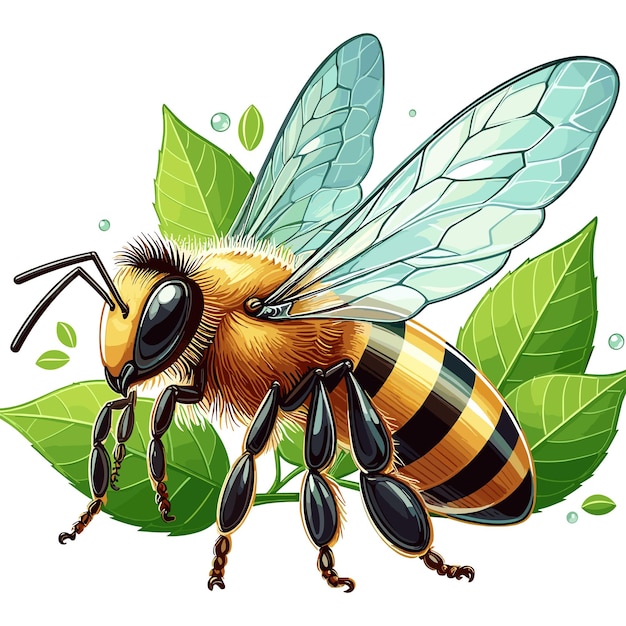 Cute Bee Vector Cartoon illustration