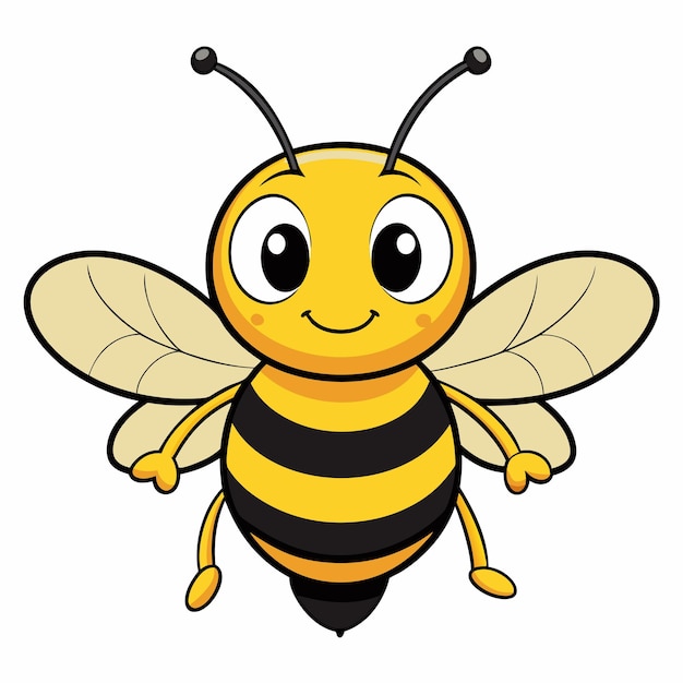 Vector cute bee on white background