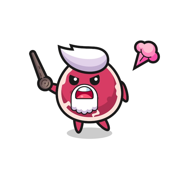 Cute beef grandpa is getting angry , cute style design for t shirt, sticker, logo element