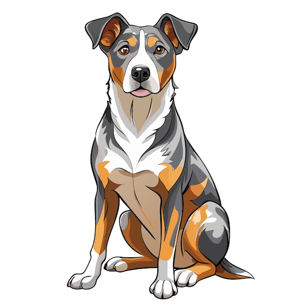 Cute Bernard dog vector cartoon illustration