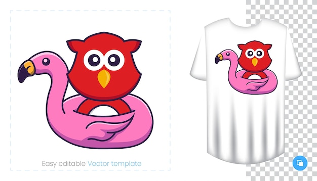 Cute bird character. Prints on T-shirts, sweatshirts, cases for mobile phones, souvenirs.