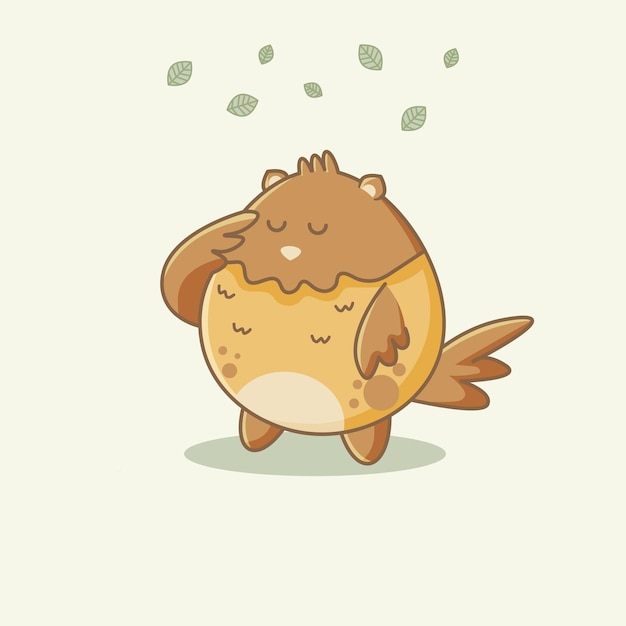 Cute Bird character with a salute