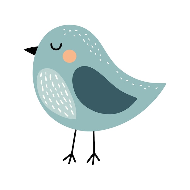 Vector cute bird illustration for kids bird clipart