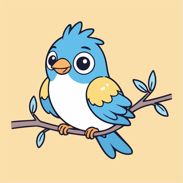 Vector cute bird for kids vector illustration