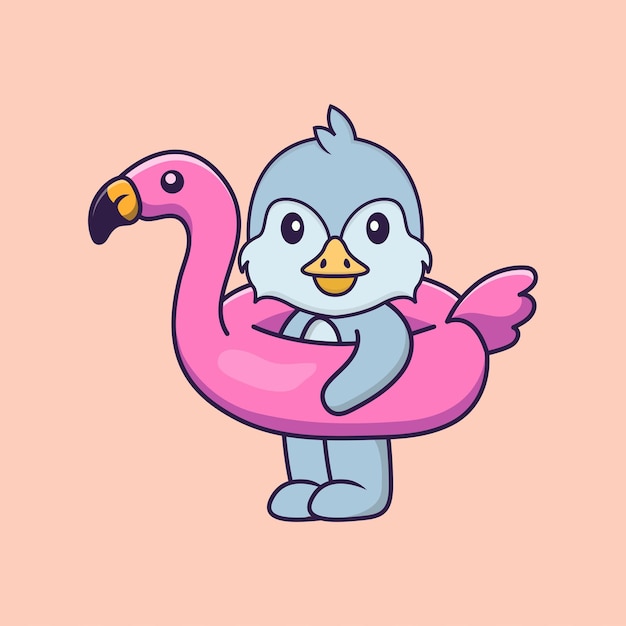 Cute bird mascot character Animal cartoon concept isolated