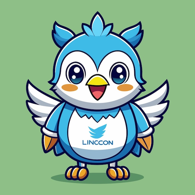 Cute Bird mascot logo vector