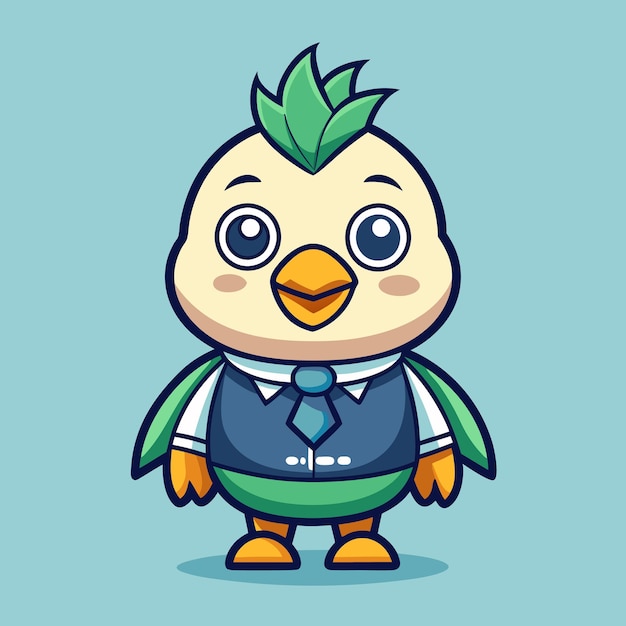 Cute Bird mascot logo vector