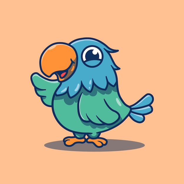 Cute bird mascot vector illustration Flat cartoon style